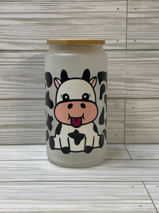 16OZ BABY COW GLASS CUP