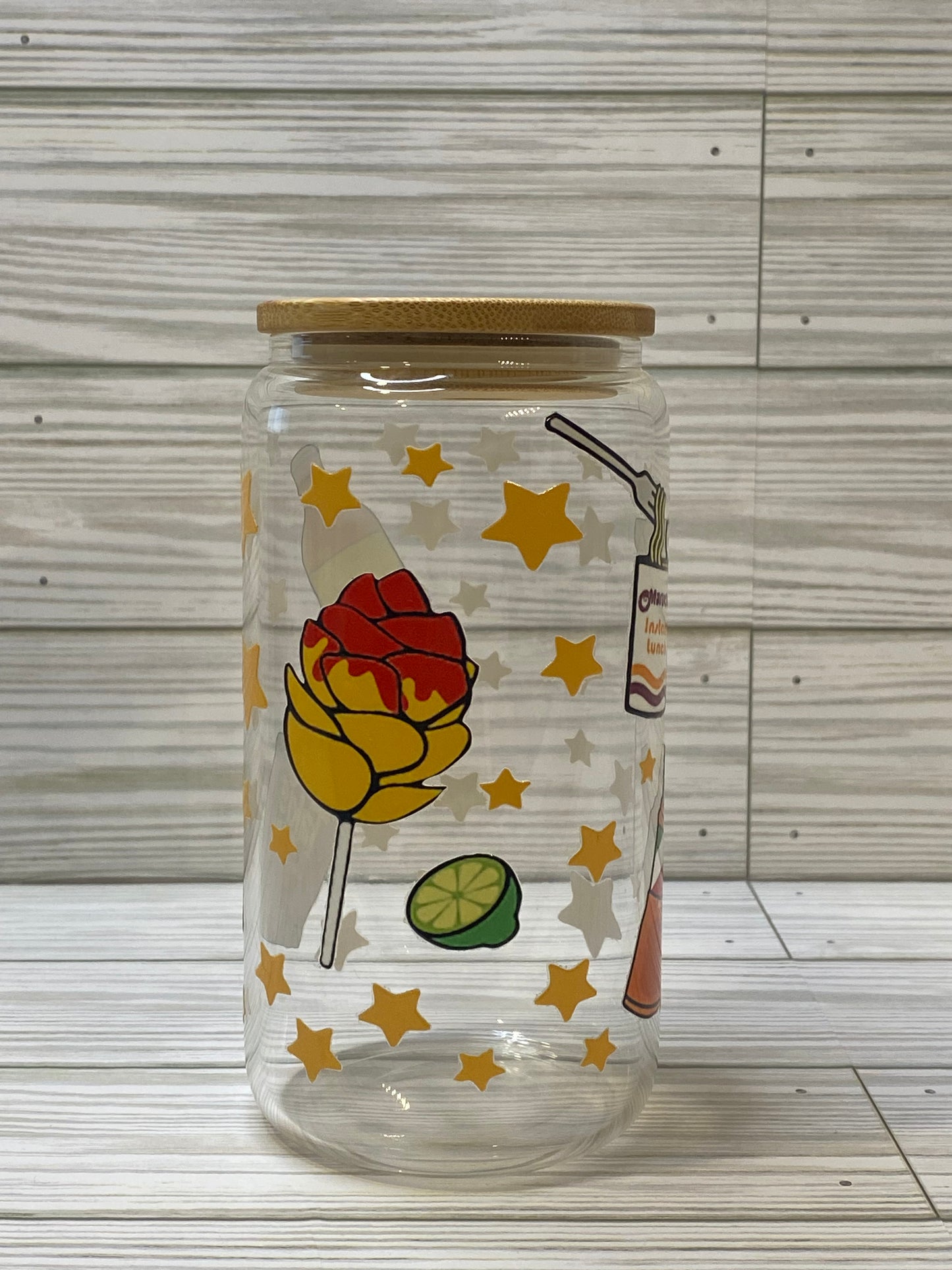 16oz Glass Cup Mexican Snacks